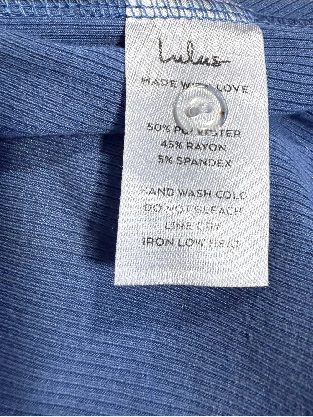 Lulus Women’s Estelle Slate Blue Ribbed Lettuce Edge Romper Size Small EUC - Picture 5 of 6